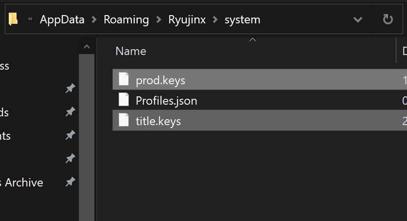 Prod Keys For Ryujinx