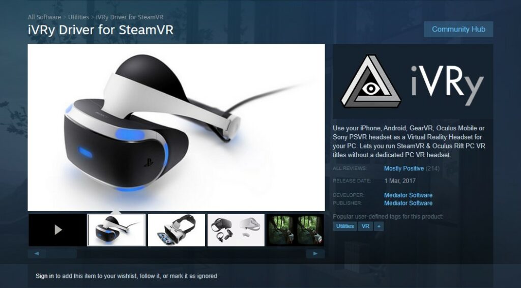 Psvr steamvr clearance