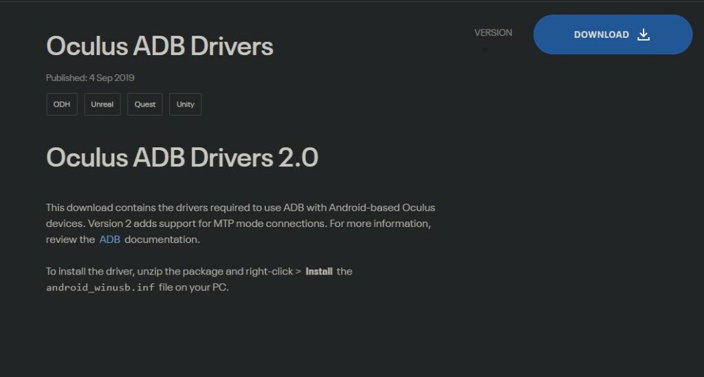 Oculus quest pc store drivers