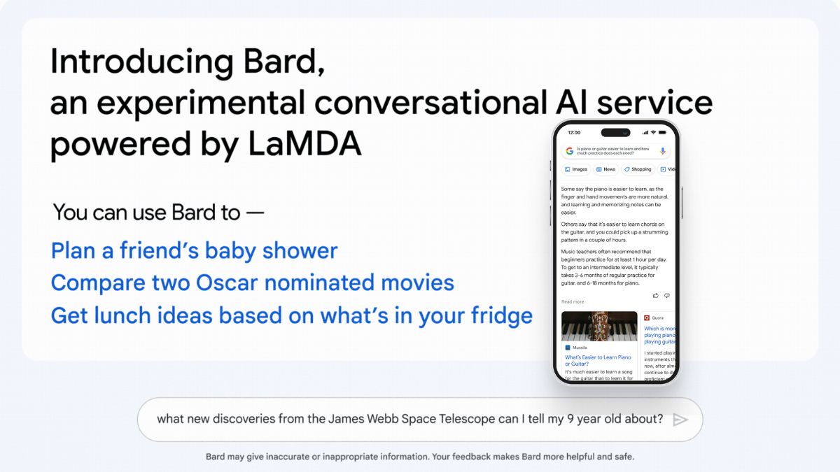 Google Bard powered by LaMDA