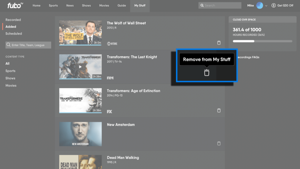 Here's Everything To Know About FuboTV's My Stuff Feature