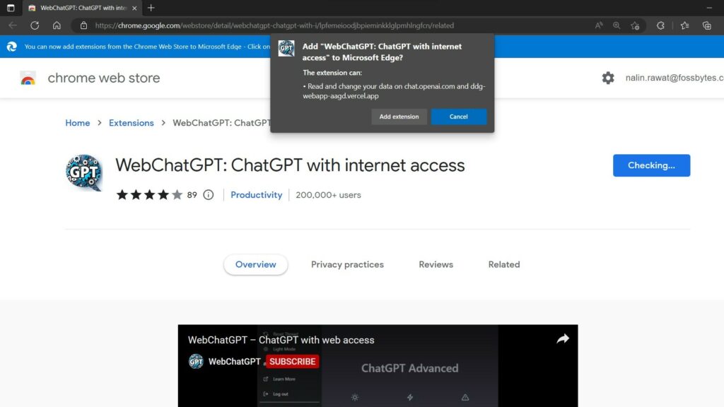 دردشة الويب microsoft edge ,كيفية منح الوصول إلى الإنترنت لـ ChatGPT للحصول على إجابات محدثة