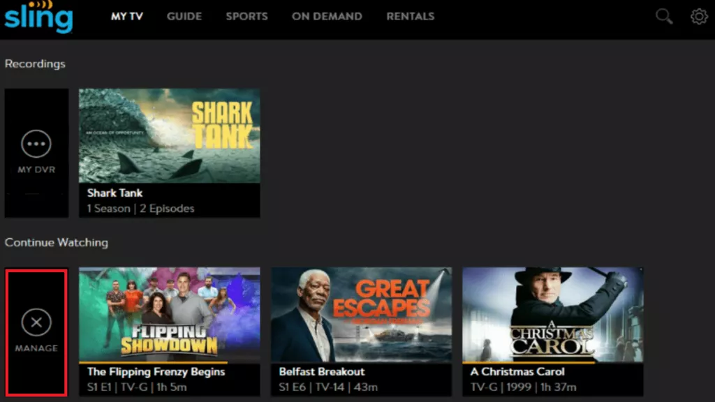 How To Manage My TV Feature On Sling TV