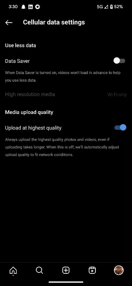 Instagram high quality photos feature