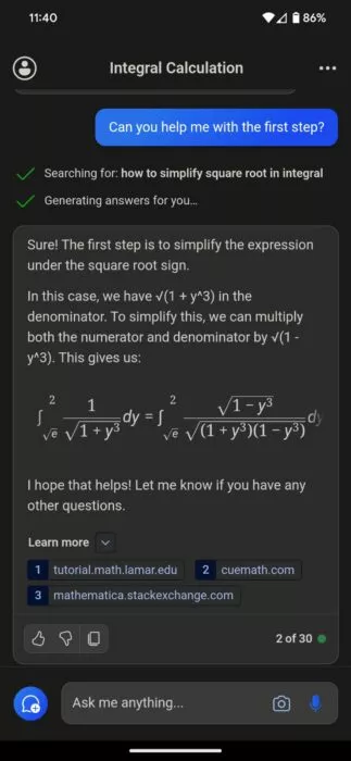 Screenshot of math problem solved 3