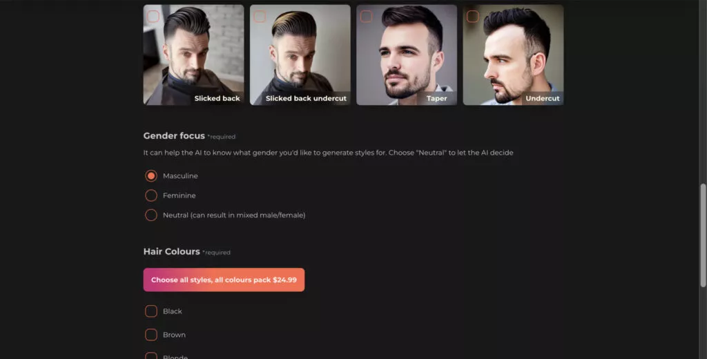 Image of AI hairstyles