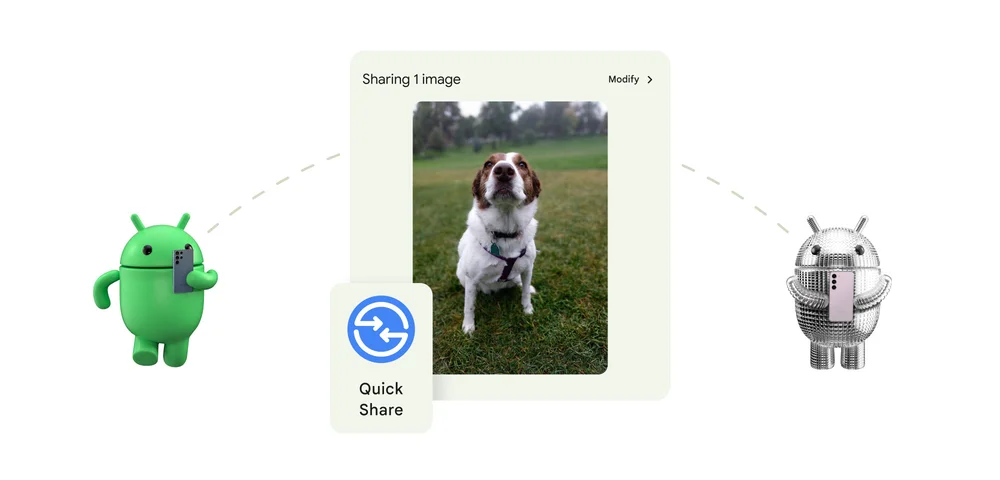 Image of Quick Share feature Google announced at CES 2024