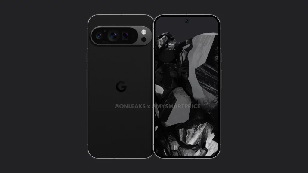 Image of Pixel 9 Pro from the front and back