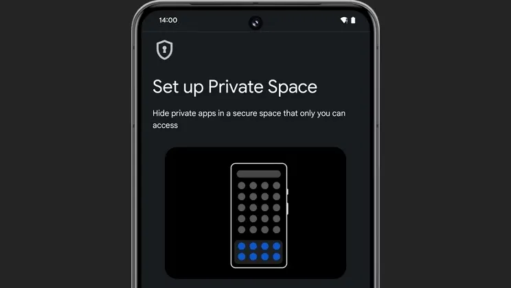 Screenshot of the Private Space feature in Android 15