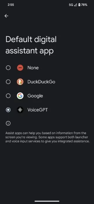 Screenshot of ChatGPT voice assistant 2