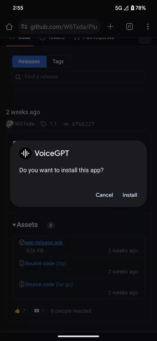 Screenshot of ChatGPT voice assistant 4