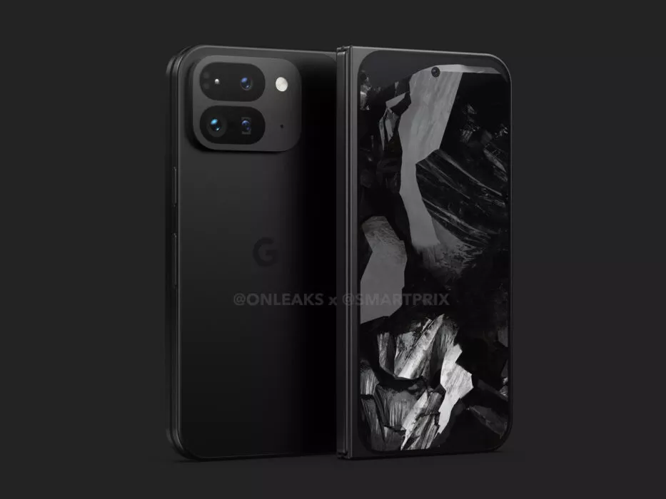 Image of the leaked render of the Pixel Fold 2-4