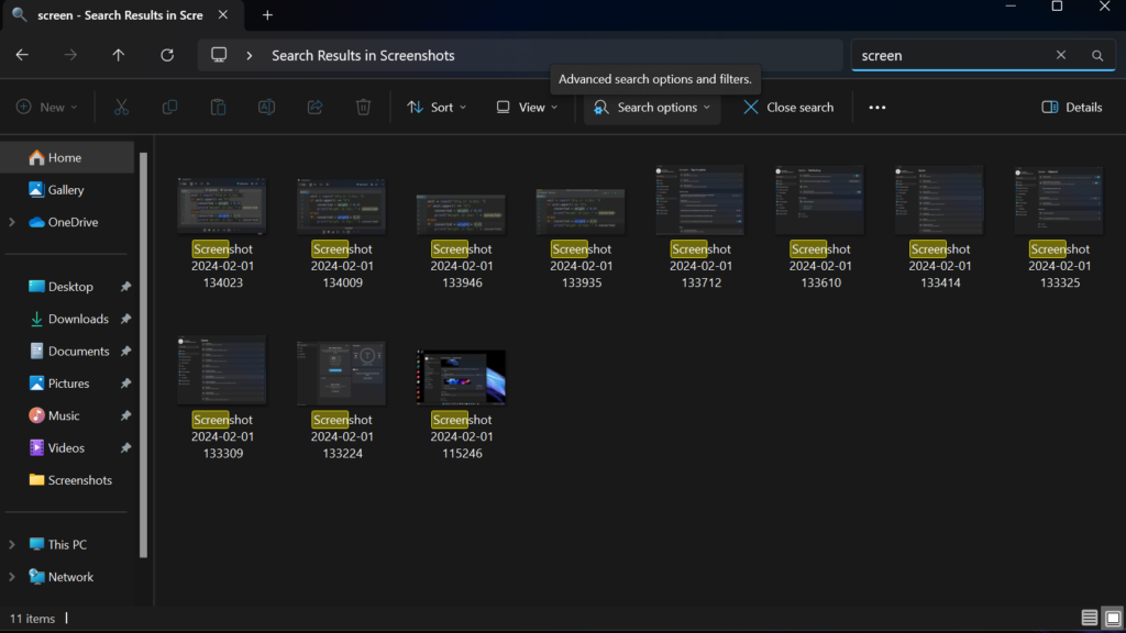 Image of the search folders feature 1