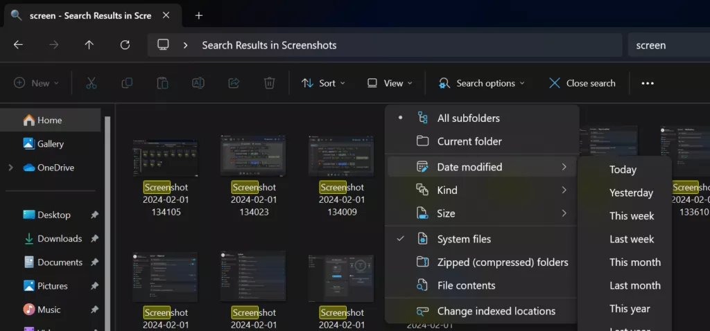 Image of the search folders feature 2