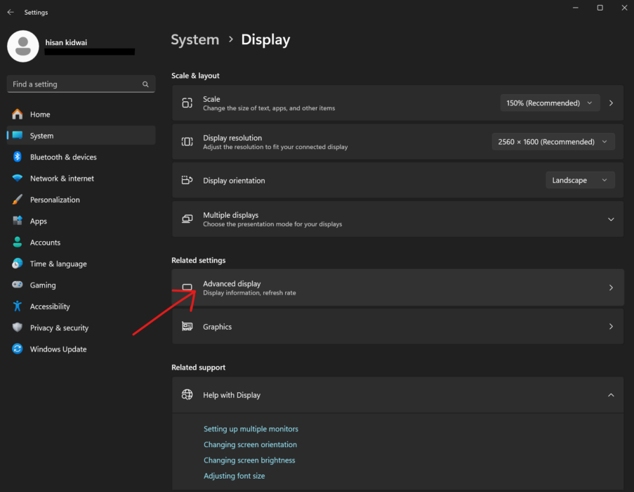 Image of the dynamic refresh rate feature