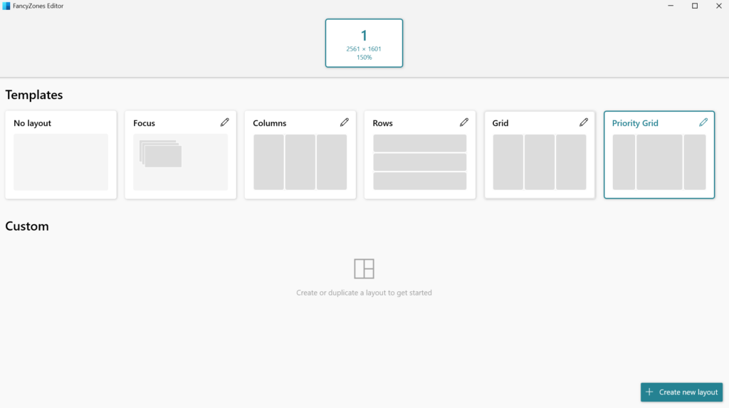 Image of the FancyZones feature in Microsoft PowerToys