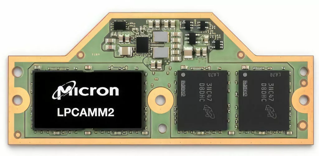 Image of a LPCAMM2 RAM module