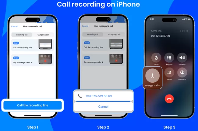 Image of the Truecaller call recording feature 3