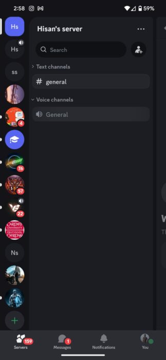 Screenshot of the live stream function on Discord Android 1