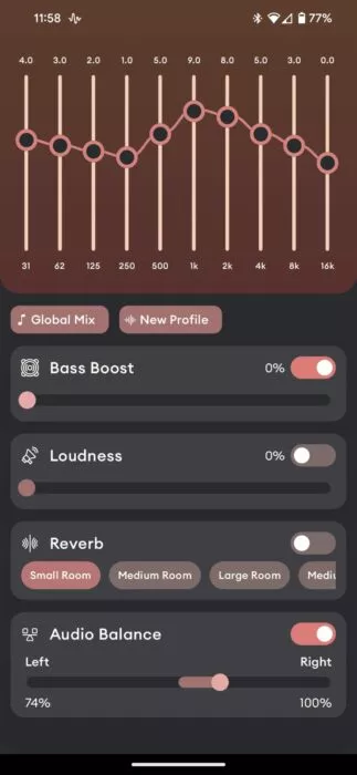 Screenshot of the Equalizer Bass booster-3