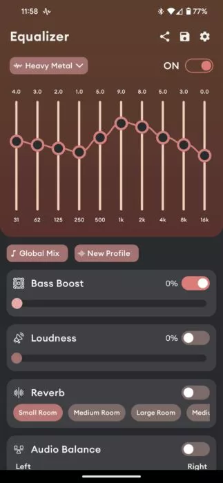 Screenshot of the Equalizer Bass booster-2
