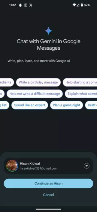 Screenshot of the Gemini Assistant as a replacement for Rabbit R1