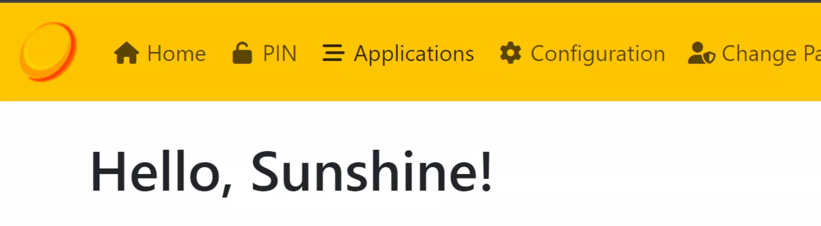Screenshot of the Application section in Sunshine client 