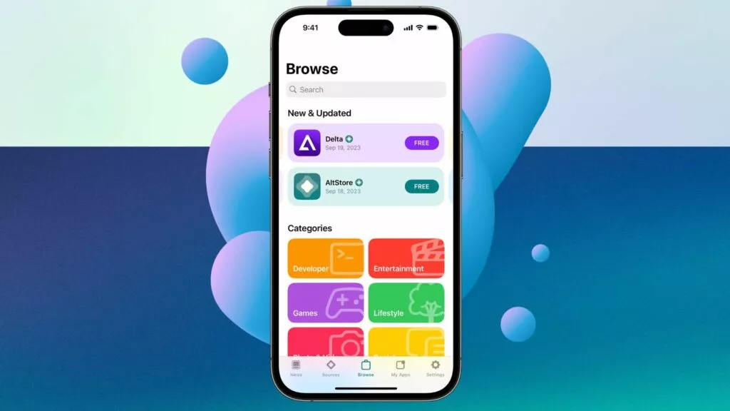 Image of the AltStore Ui to Sideload apps on iPhones