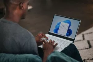 Image of a person using Windows 11 device