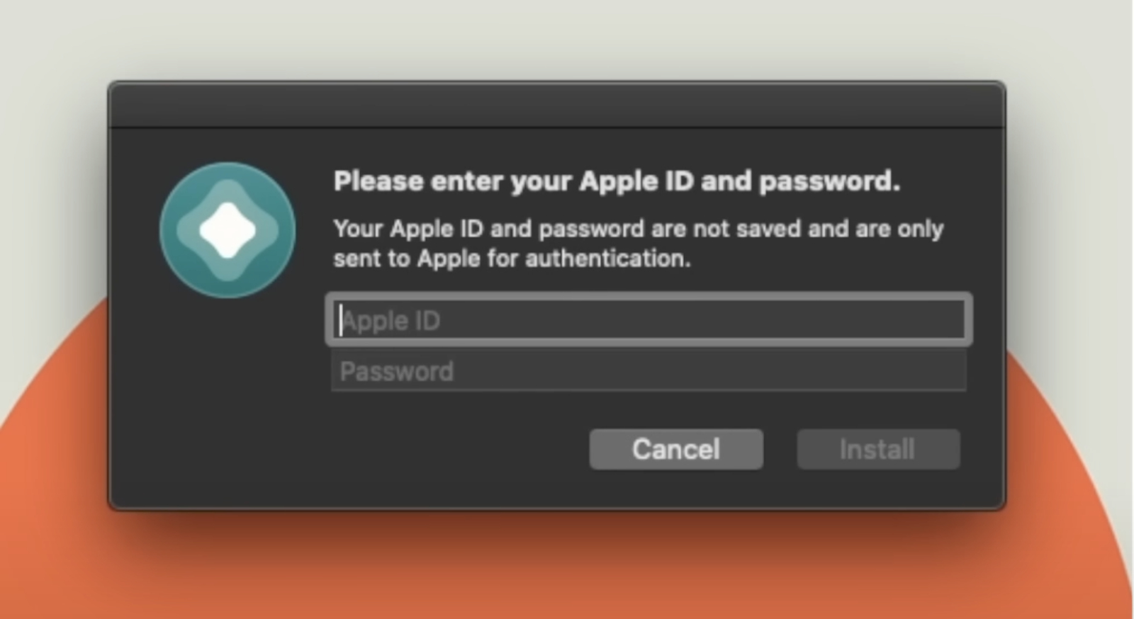 Screenshot of the Apple ID and password prompt while installing AltStore to sideload apps on iPhone