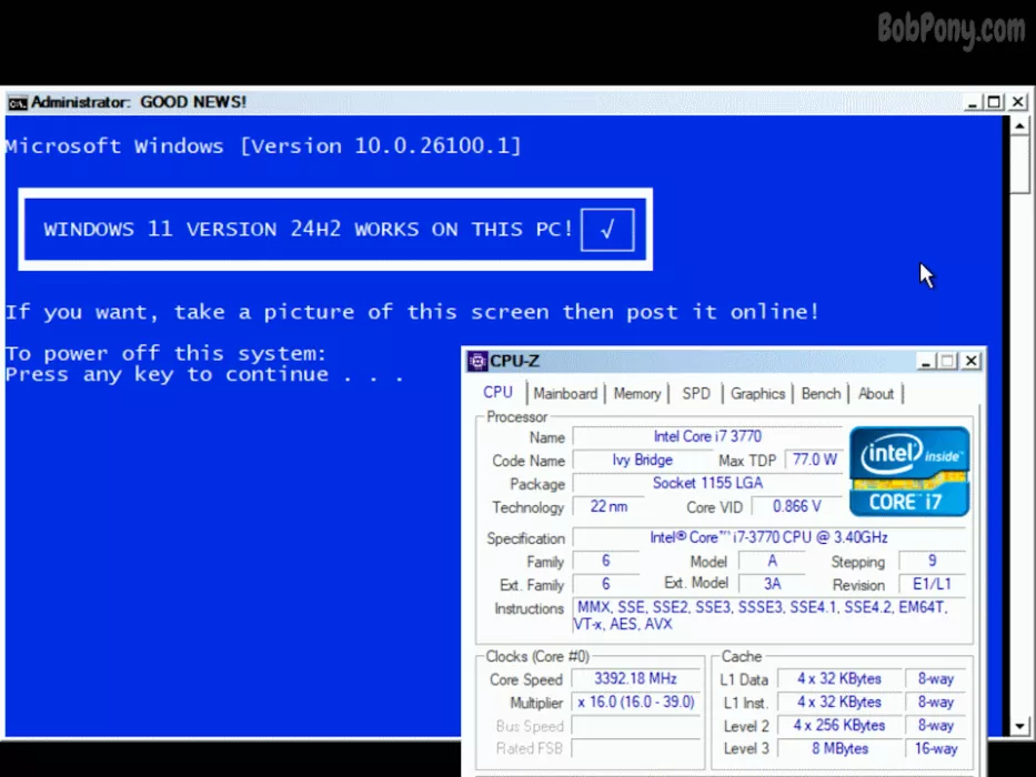 Screenshot of the Windows 11 22H2 testing application