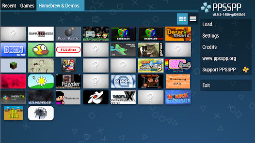 Image of the PPSSPP emulator 