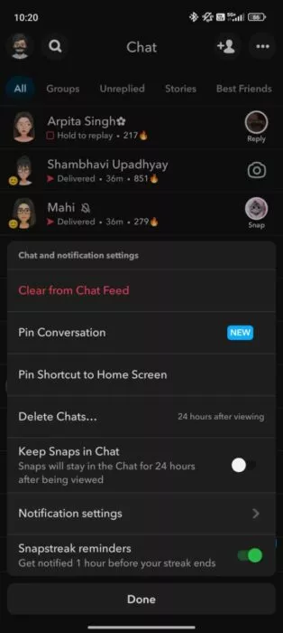 Screenshot of the change notification sound setting 2