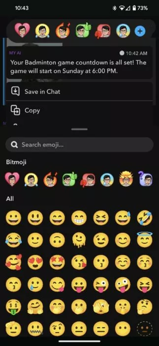 Screenshot of the Emoji Reaction feature-2