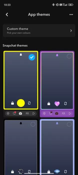 Screenshot of the Custom Themes feature 3