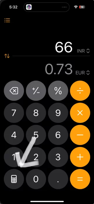 currency conversion in ios 18 calculator