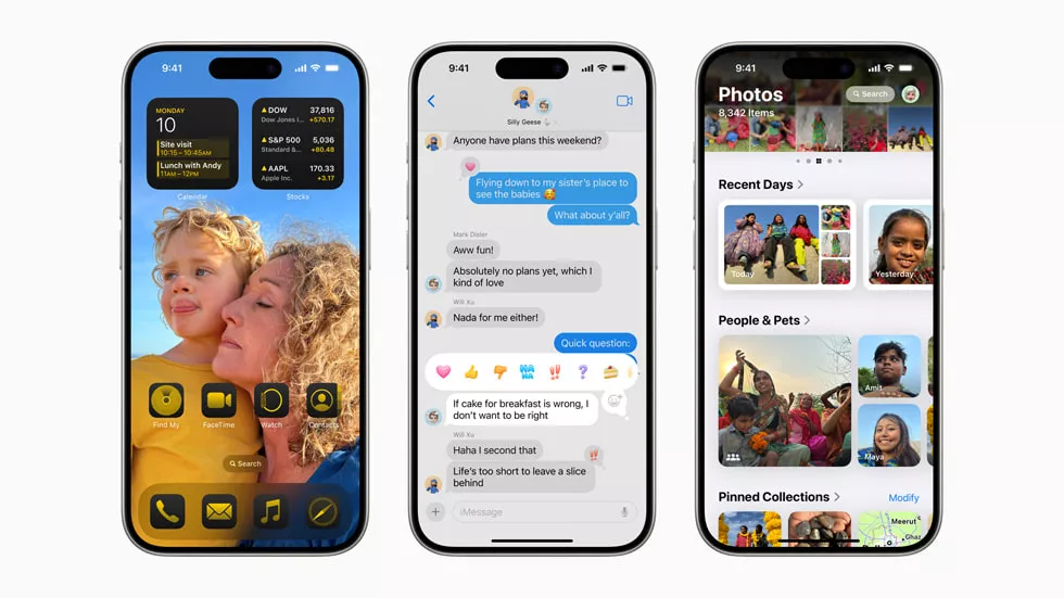 Image of the features on iOS 18 beta