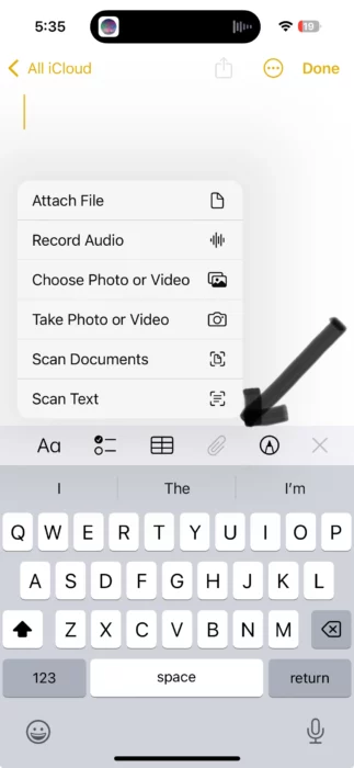 new attachment options in ios 18 notes app