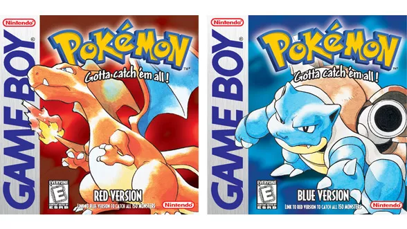 Image of Pokemon red and blue game on delta emulator
