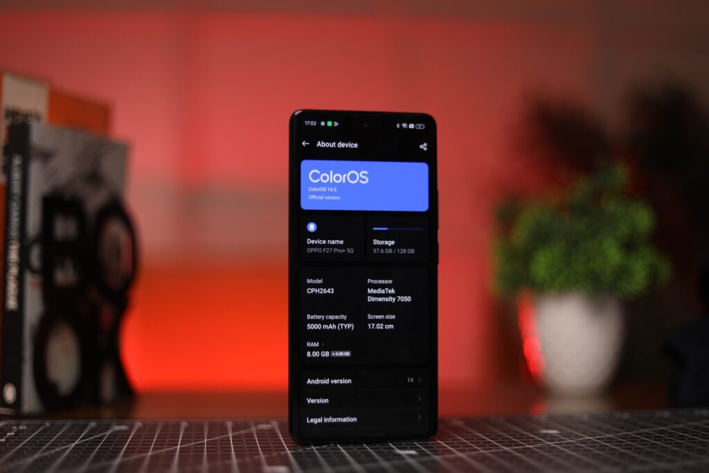 Image of the software of the Oppo F27 Pro+