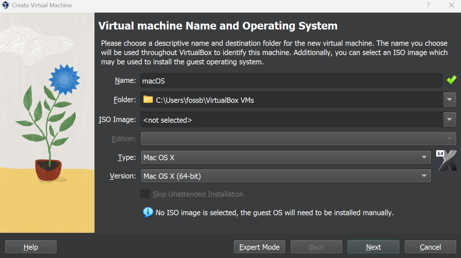 Image of thee Virtual machine configuration page