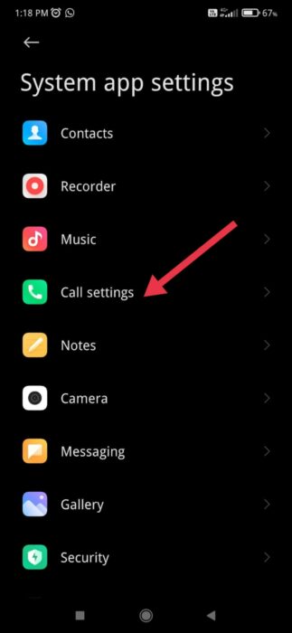 image for call settings in android