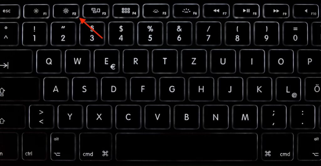 Image of the F2 key on Keyboard to help Open BIOS on Windows 11