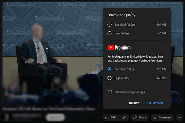 click the YouTube download button