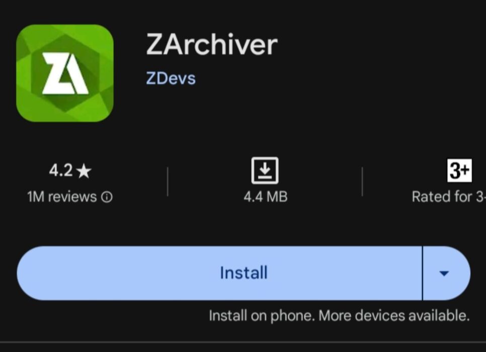 image for Download and install ZArchiver