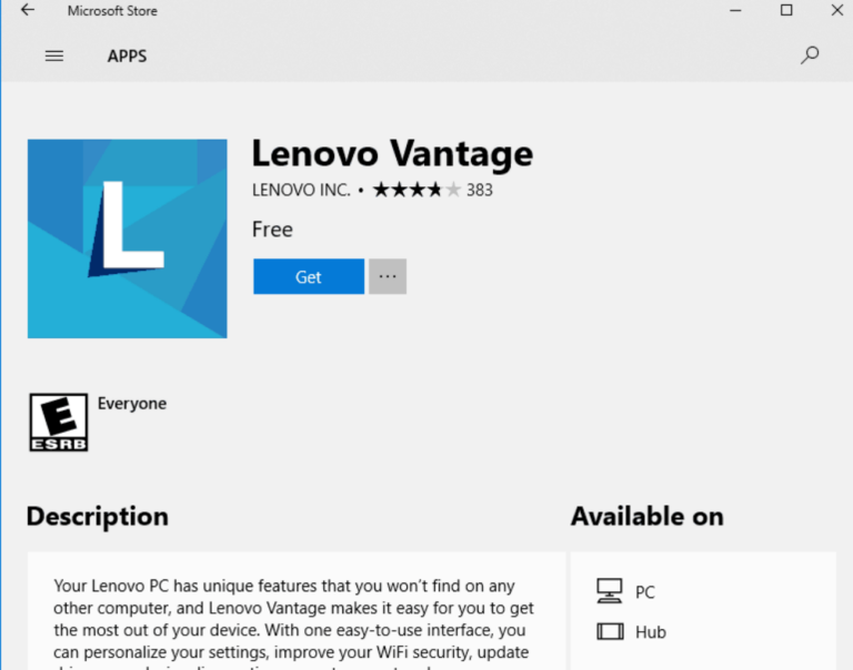 image for Lenovo Vantage tool