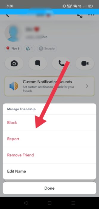 image for choose Block to prevent them from contacting