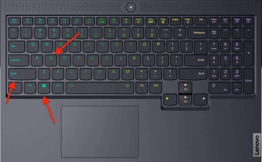 image for Taking a Screenshot using  Windows + Shift + S shortcut on Lenovo laptops