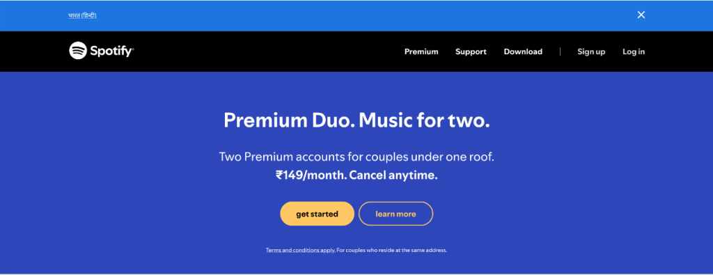 image for steps to sign up for Spotify's Premium Duo