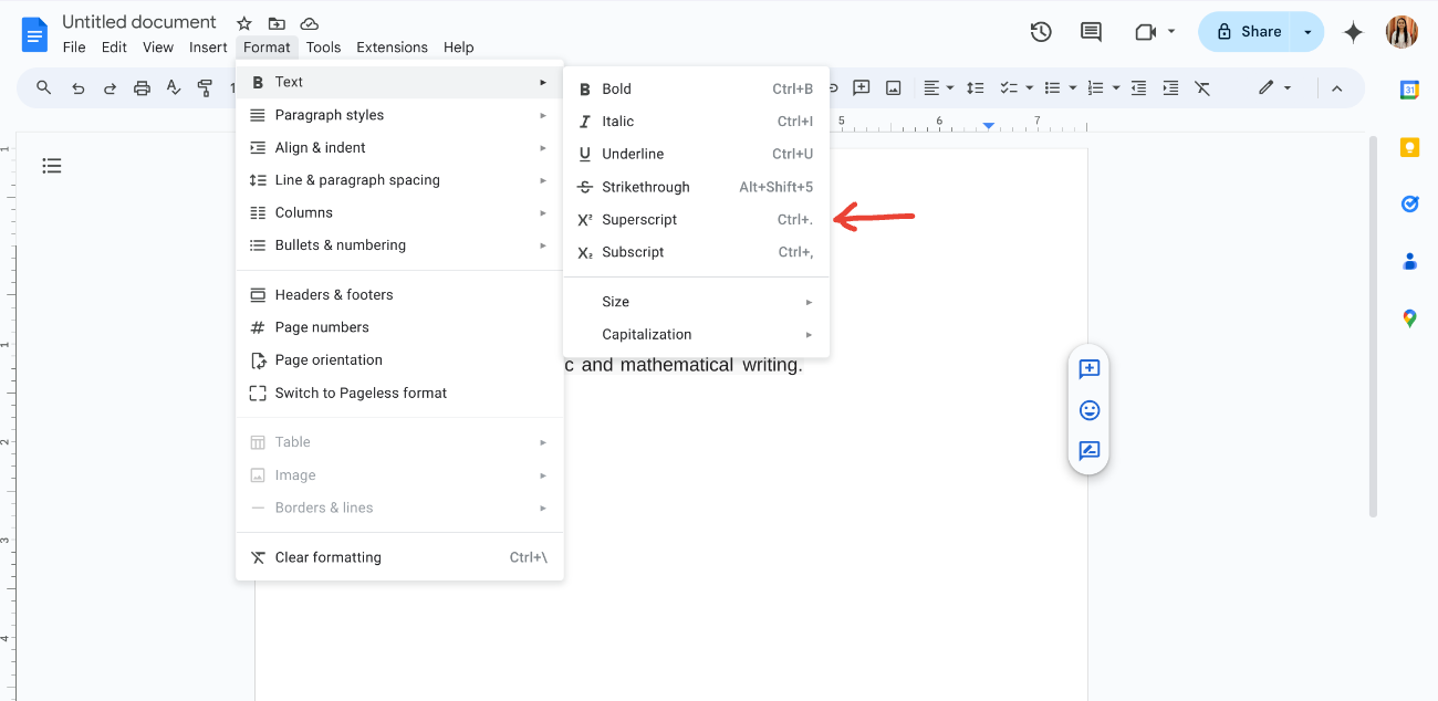 How to Superscript in Google Docs? - Fossbytes